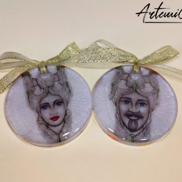 Tesori Siciliani: Teste di Moro in Resina per una Natale Unico - Verde