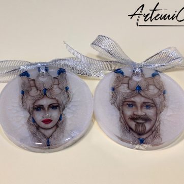 Tesori Siciliani: Teste di Moro in Resina per una Natale Unico - Blu