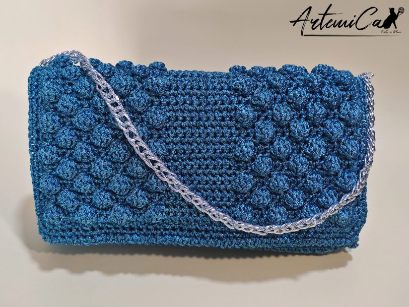 1 Oltremare: Pochette Blu Petrolio Fatta a Mano Artigianale per Viaggi Immaginari