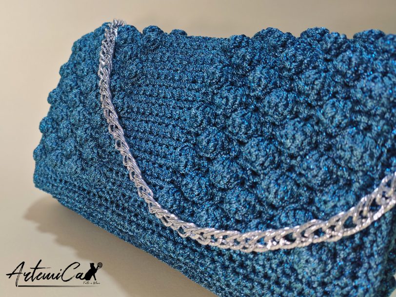 2 Oltremare: Pochette Blu Petrolio Fatta a Mano Artigianale per Viaggi Immaginari
