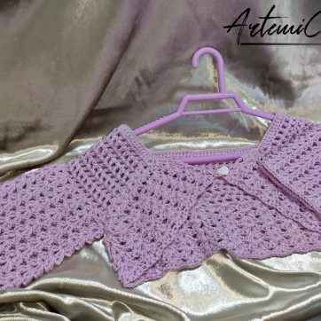 Incanto in Lilla: Giacchetta Mezza Manica Handmade all'Uncinetto