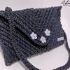 2 Clutch Fatta a Mano in cordino Nero - Fiore di Mezzanotte