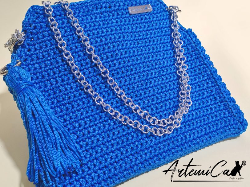 2 Clutch artigianale blu elettrico