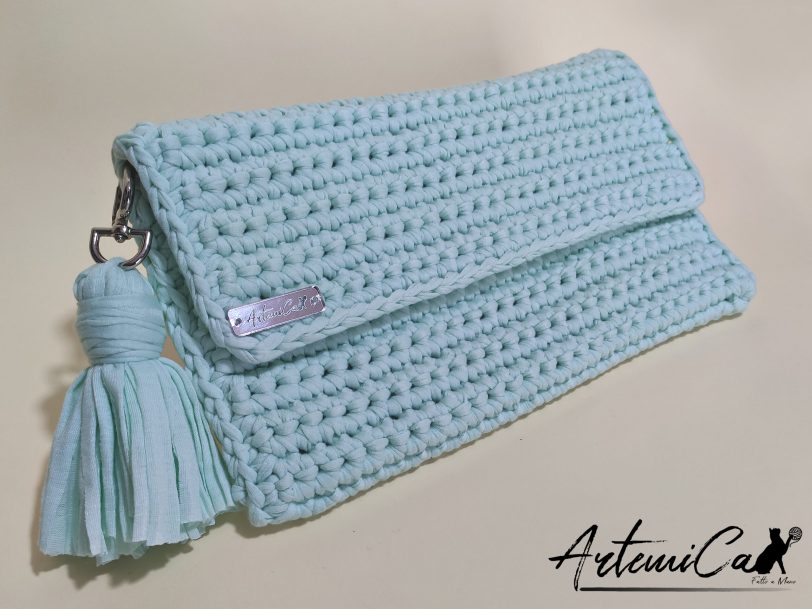 2 Clutch artigianale verde menta: Clutch Fresh Mint