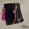21 Portacellullare fatto a mano all'uncinetto: Fucsia Noir Flair