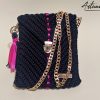22 Portacellullare fatto a mano all'uncinetto: Fucsia Noir Flair