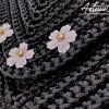 3 Clutch Fatta a Mano in cordino Nero - Fiore di Mezzanotte