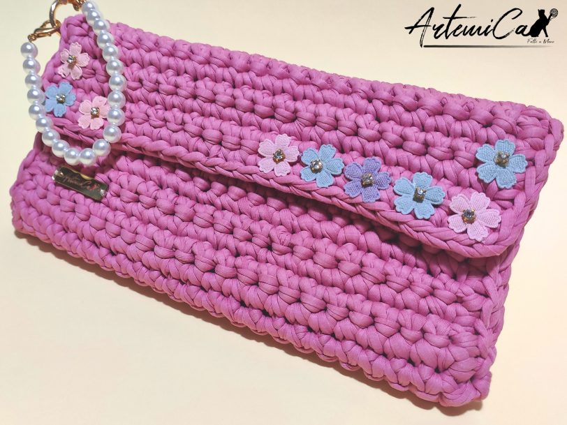 3 Clutch Bag Fucsia Fatta a Mano: Dettaglio