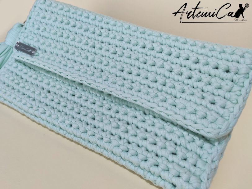 3 Clutch artigianale verde menta: Clutch Fresh Mint