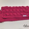 4 Clutch fatta a mano in fettuccia bordeaux: Passione Intrecciata