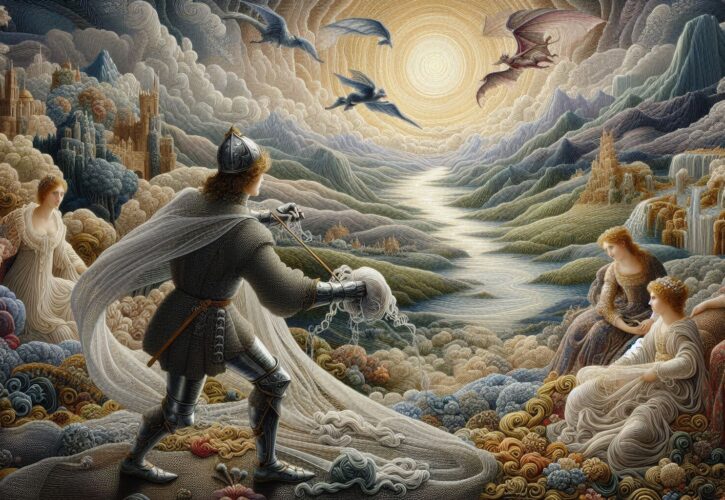 L’Epopea del Drago e dell’Amore Intessuto: Sir Fili e l’Uncinetto della Leggenda