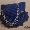 2 Ruches d’Incanto: Pochette Elegante in Fettuccia Blu e Nero Fatta a Mano