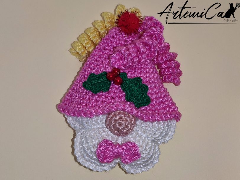 4 Gnomo all'uncinetto di Natale: Decorazione all'Uncinetto fatta a mano per Addobbi e Portachiavi