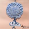 1 Fiocco di Cuori: Fiocco nascita azzurro Ricamato a Mano con dettagli artigianali