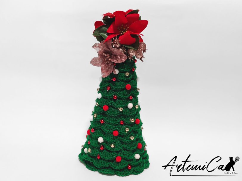 4 Albero di Natale Crochet: Decorazioni natalizie Fatte a Mano all'uncinetto - porta atmosfera e tradizione alle feste