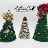 9 Albero di Natale Crochet: Decorazioni natalizie Fatte a Mano all'uncinetto - porta atmosfera e tradizione alle feste
