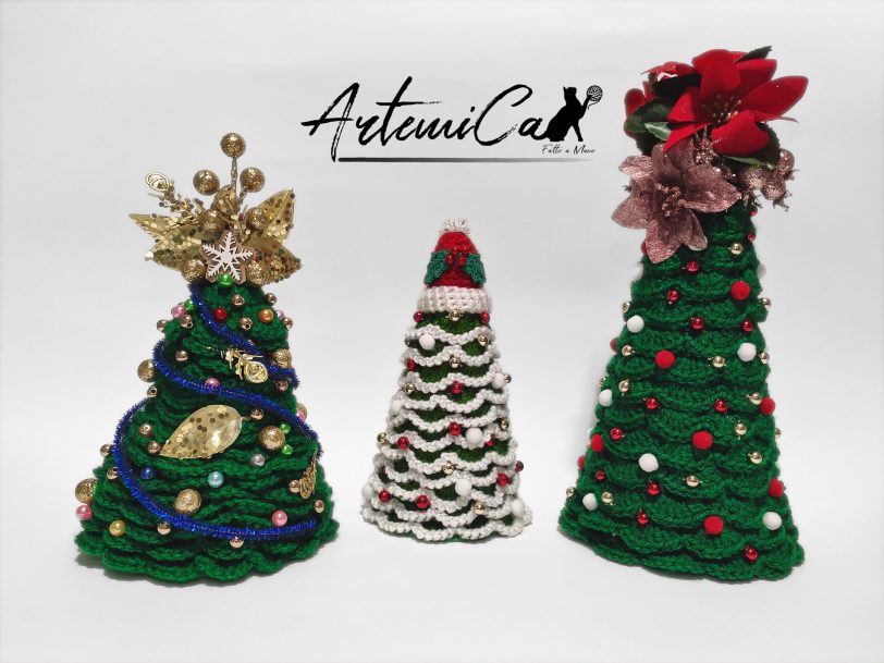 9 Albero di Natale Crochet: Decorazioni natalizie Fatte a Mano all'uncinetto - porta atmosfera e tradizione alle feste