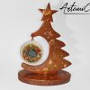 4 Albero di Natale Trionfo di Natale: Decorazione in resina scintillante Fatta a Mano per il tuo Natale magico
