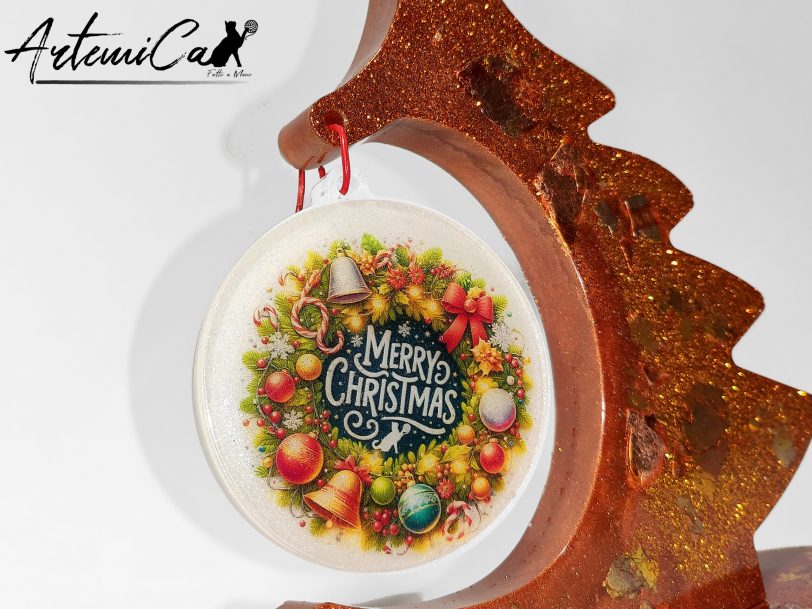 6 Albero di Natale Trionfo di Natale: Decorazione in resina scintillante Fatta a Mano per il tuo Natale magico