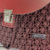 4 Zaino Prestige: Fatto a Mano all'Uncinetto in cordino marrone ed ecopelle bordeaux