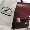 8 Zaino Prestige: Fatto a Mano all'Uncinetto in cordino marrone ed ecopelle bordeaux