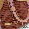 2 Pochette Ardor: Borsa Artigianale all’Uncinetto con Cordino Rame e chiusura Clic Clac in Legno