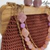 3 Pochette Ardor: Borsa Artigianale all’Uncinetto con Cordino Rame e chiusura Clic Clac in Legno