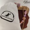 5 Pochette Ardor: Borsa Artigianale all’Uncinetto con Cordino Rame e chiusura Clic Clac in Legno