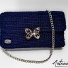 1 (Artemicat) Pochette nocturne: Blu notte Fatta a Mano all’Uncinetto con dettagli Argento - per chi ama Distinguersi con Stile