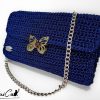 3 (Artemicat) Pochette nocturne: Blu notte Fatta a Mano all’Uncinetto con dettagli Argento - per chi ama Distinguersi con Stile