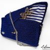 5 (Artemicat) Pochette nocturne: Blu notte Fatta a Mano all’Uncinetto con dettagli Argento - per chi ama Distinguersi con Stile