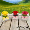 Rosa all'Uncinetto in Vaso Elegante con Fiocco: Perfetto per ogni occasione