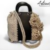 1 (Artemicat) Maxi-Bag Petalo Chic: Borsa Fatta a Mano all'Uncinetto Elegante con Fiori