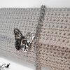 4 (Artemicat) Pochette Sottovoce: Borsa Elegante fatta a mano all'Uncinetto in Cordino Bianco Lurex
