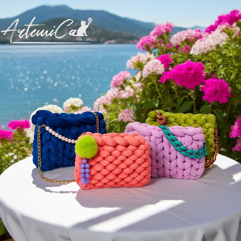 Ensamble (Artemicat) Borsa Chunky Artigianale fatta a mano – Colori Vivaci e Dettagli Unici