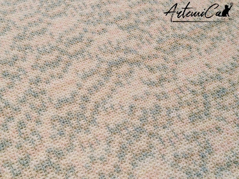 2 (Artemicat) Copertina Cotton Dream : Fatta a Mano all'Uncinetto azzurra per neonato in soffice cotone