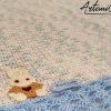 4 (Artemicat) Copertina Cotton Dream : Fatta a Mano all'Uncinetto azzurra per neonato in soffice cotone