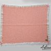 1 (Artemicat) Copertina "Confetto di Luna" - Fatta a Mano all'Uncinetto per bimbo in cotone rosa con bordo bianco - Dolce e Raffinata