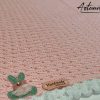 4 (Artemicat) Copertina "Confetto di Luna" - Fatta a Mano all'Uncinetto per bimbo in cotone rosa con bordo bianco - Dolce e Raffinata