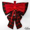 1 (Artemicat) Fiocco Bosco Incantato : decorazione Natalizia Fatta a Mano in tartan rosso e verde