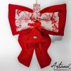 1 (Artemicat) Fiocco Magia di Natale: decorazione Natalizia Artigianale rosso e bianco