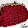 2 (Artemicat) Capriccio Speziato – Pochette bordeaux in cordino fatta a mano