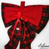 3 (Artemicat) Fiocco Bosco Incantato : decorazione Natalizia Fatta a Mano in tartan rosso e verde