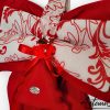 3 (Artemicat) Fiocco Magia di Natale: decorazione Natalizia Artigianale rosso e bianco