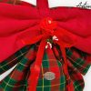 4 (Artemicat) Fiocco Bosco Incantato : decorazione Natalizia Fatta a Mano in tartan rosso e verde