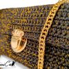 4 (Artemicat) Pochette Regina della Notte: Borsa fatta a mano all'Uncinetto nera elegante con dettagli oro