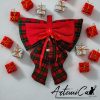 5 Fiocco Bosco Incantato : decorazione Natalizia Fatta a Mano in tartan rosso e verde