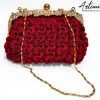 5 (Artemicat) Capriccio Speziato – Pochette bordeaux in cordino fatta a mano
