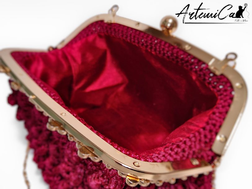 6 (Artemicat) Capriccio Speziato – Pochette bordeaux in cordino fatta a mano