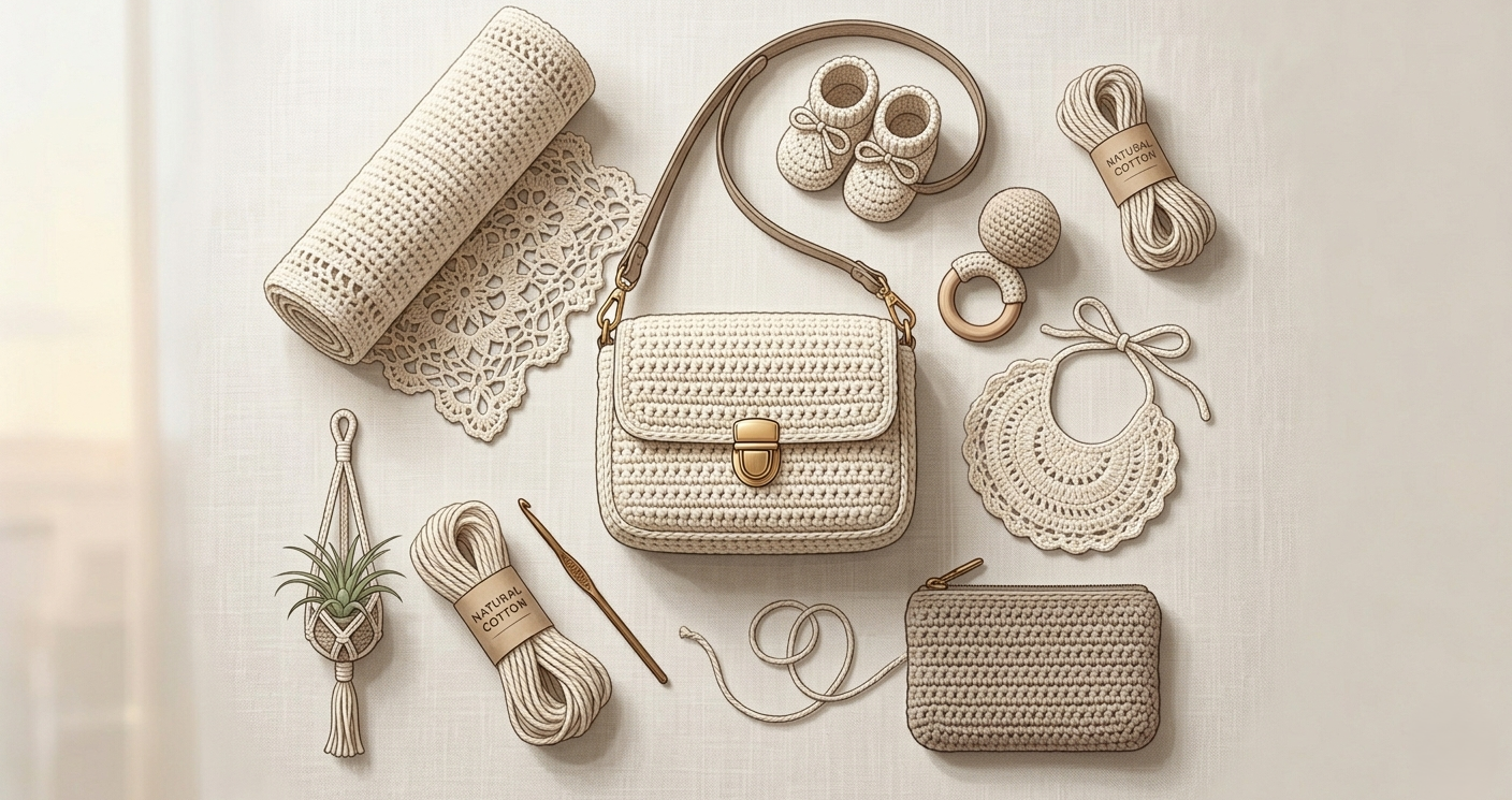 Idee moderne uncinetto: borse, accessori e decorazioni fatte a mano in stile minimal